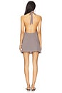 view 3 of 3 Rafaella Solid Plunging Mini Dress in Metal