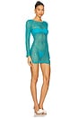 view 2 of 4 Leni Solid Long Sleeve Mini Dress in Jellyfish