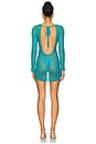 view 3 of 4 Leni Solid Long Sleeve Mini Dress in Jellyfish