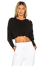 view 1 of 4 Gnocchi Solid Crew Neck Cropped Sweatshirt in Black