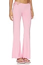 view 2 of 6 Valentina Solid Low Rise Long Pant With Embroidered Rose Kerawang Detail in Ballet