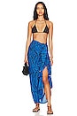 view 4 of 4 Printed Sarong in Blue Cat