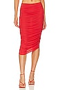 view 1 of 4 Raquel Ruched Midi Skirt in Hibiscus