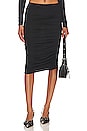view 1 of 4 Raquel Ruched Midi Skirt in Black