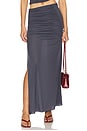 view 1 of 7 Sina Solid Gathered Band Maxi Skirt in Storm