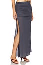 view 2 of 7 Sina Solid Gathered Band Maxi Skirt in Storm