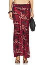 view 2 of 6 Mickey Printed Maxi With Side Splits & Foldover Waist Panel Skirt in Asher & Red