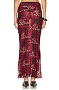 view 4 of 6 Mickey Printed Maxi With Side Splits & Foldover Waist Panel Skirt in Asher & Red