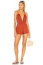 view 1 of 3 Zena Triangle Bust Romper in Mole