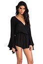 view 3 of 5 Parnell Tulip Sleeve Romper in Black