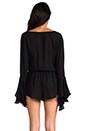 view 4 of 5 Parnell Tulip Sleeve Romper in Black