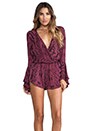 view 1 of 6 Parnell Tulip Sleeve Romper in Ink Garnet