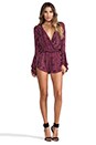 view 2 of 6 Parnell Tulip Sleeve Romper in Ink Garnet