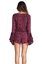 view 4 of 6 Parnell Tulip Sleeve Romper in Ink Garnet