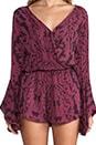 view 5 of 6 Parnell Tulip Sleeve Romper in Ink Garnet