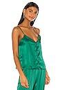 view 2 of 4 Lady Luck Solid Button Front Cami in Emerald