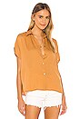 view 2 of 5 Eliza Solid Button Up Short Sleeve Shirt in Honey