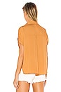 view 4 of 5 Eliza Solid Button Up Short Sleeve Shirt in Honey