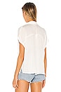 view 3 of 4 Eliza Solid Button Down Short Sleeve Shirt in Ivory