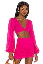 view 1 of 4 Biru Ruched Crop Top in Pink