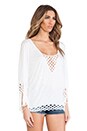 view 2 of 4 Halo Macrame Kimono Tee in White