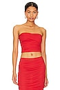 view 1 of 4 Niko Ruched Tube Top in Hibiscus