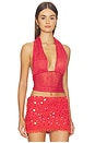 view 2 of 5 Ayat Solid 70s Disco Halter Top in Sienna