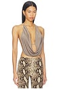 view 2 of 4 Calla Deep Cowl Halter Neck Top in Taupe
