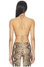 view 3 of 4 Calla Deep Cowl Halter Neck Top in Taupe