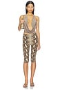 view 4 of 4 Calla Deep Cowl Halter Neck Top in Taupe