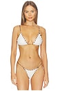 view 1 of 4 Faith Triangle Bikini Top in Ivory Tiger