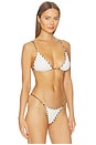 view 2 of 4 Faith Triangle Bikini Top in Ivory Tiger