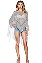 view 2 of 4 Hudson Fringe Poncho in Grey