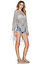 view 3 of 4 Hudson Fringe Poncho in Grey