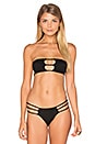 view 1 of 4 HAUT DE MAILLOT DE BAIN FORME BANDEAU MOTO in Black