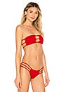 view 2 of 4 Moto Bandeau Top in Red