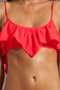view 3 of 3 Iris Flounce Bikini Top in Punch