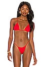 view 1 of 4 Palma Solid Triangle Bikini Top in Red