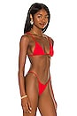 view 2 of 4 Palma Solid Triangle Bikini Top in Red