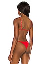 view 3 of 4 Palma Solid Triangle Bikini Top in Red