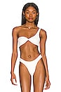 view 1 of 4 Everly One Shoulder Twist Bikini Top in White
