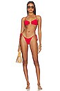 view 4 of 4 Alesandra Side Tie Bikini Bottom in Hibiscus