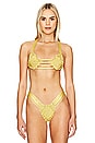 view 1 of 4 Koh Solid Macrame Bikini Top in Goldie