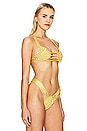view 2 of 4 Koh Solid Macrame Bikini Top in Goldie