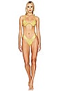view 4 of 4 Koh Solid Macrame Bikini Top in Goldie