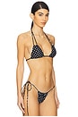 view 2 of 4 Bongo Triangle Halter Bikini Top in Domino