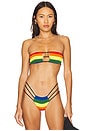 view 1 of 4 Mai Strappy Bandeau Bikini Top in Rainbow Mix