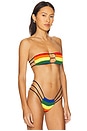 view 2 of 4 Mai Strappy Bandeau Bikini Top in Rainbow Mix
