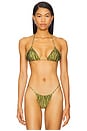 view 1 of 4 Mary Printed Triangle Bikini Top in Ganja
