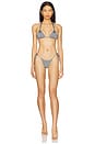 view 4 of 4 Playa Skimpy Solid Simple Side Ties Bikini Bottom in Metal